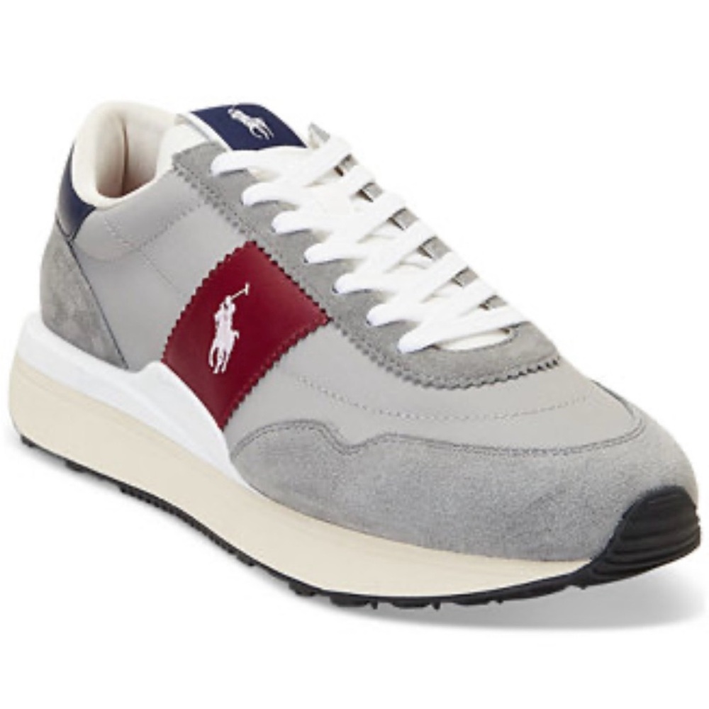 Polo by Ralph Lauren Men's Gray and Burgundy Sneakers